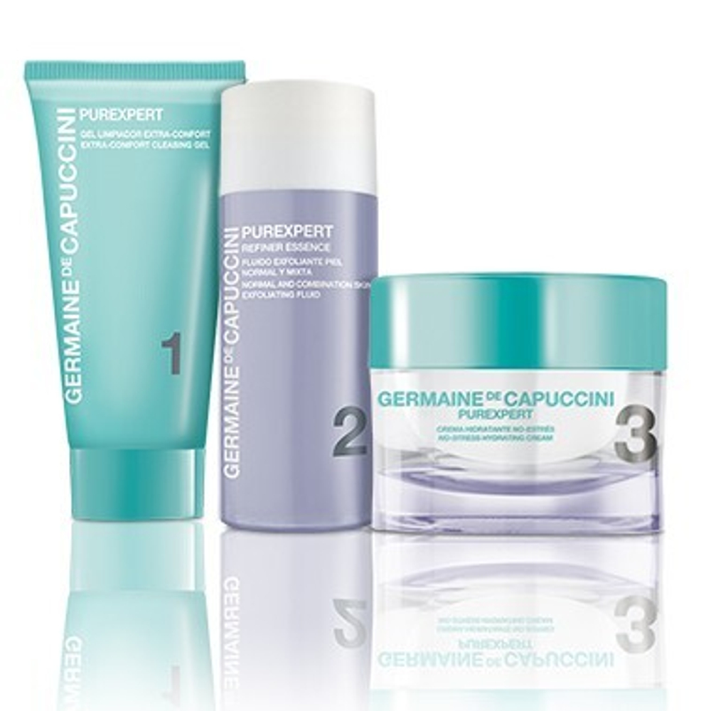 GERMAINE DE CAPUCCINI PUREXPERT SET 1-2-3 NORMAL AND COMBINATION SKIN