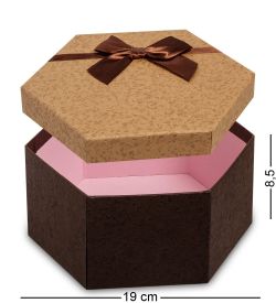 WG-26/2-E Коробка подарочная «Шестиугольник» цв.коричн./беж.