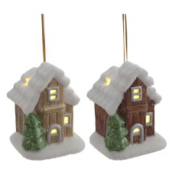 GAEM Фигурка декоративная подвесная "Домик" (подсветка, 2xLR44), L6 W6 H8 см, 2в.