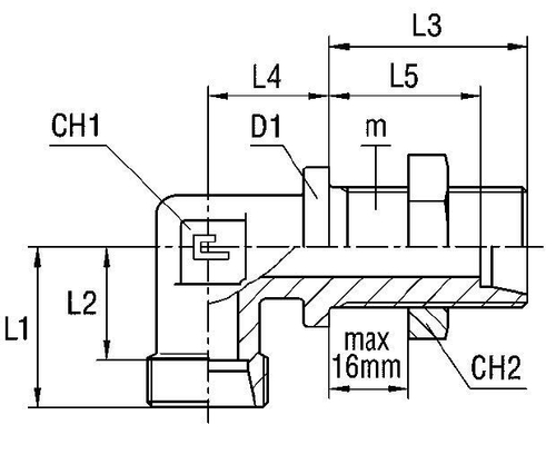 Соединение PD90 DS16 M24х1.5 (корпус)