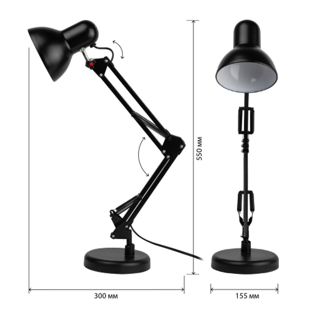 Настольный светильник ЭРА N-214-E27-40W-BK черный | Настольные светильники под лампу