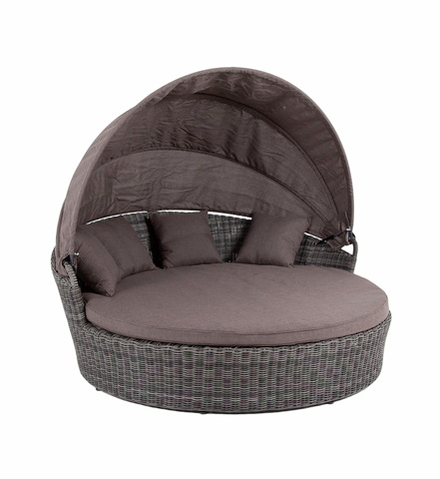 "Стильяно" плетеная кровать круглая, цвет графит