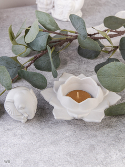 Набор статуэтка слоника и подсвечник лотос на подставке