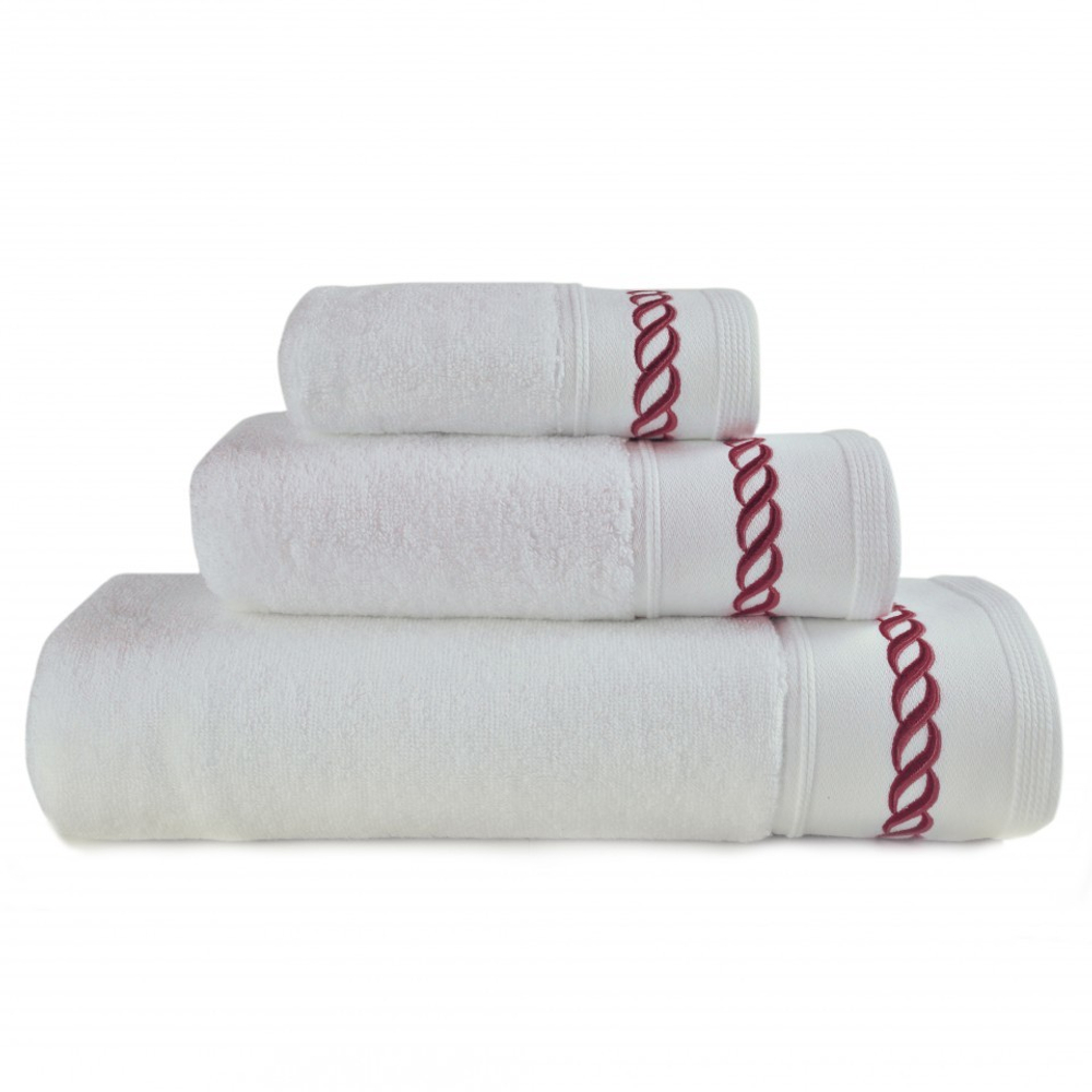 Полотенце 70х140 L'appartement Messina белое с красным