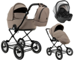 Детская коляска Roan Bass Next Classic d12 2.0 3 в 1 с автокреслом Pituso Baesa Pro Black,Beige Canopy BNC/80/2 Hazel/Black/руч.Black