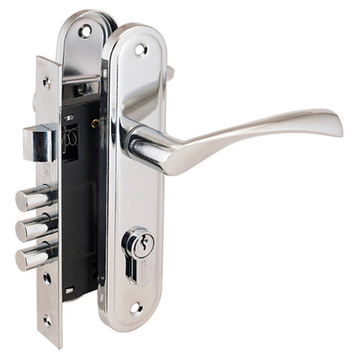 Замок Аллюр врезной  103/3-61А(1203) CP хром с ручками мал. корпус 61,5мм