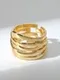 Кольцо &quot;Звенья&quot; широкое, цвет золото, безразмерное