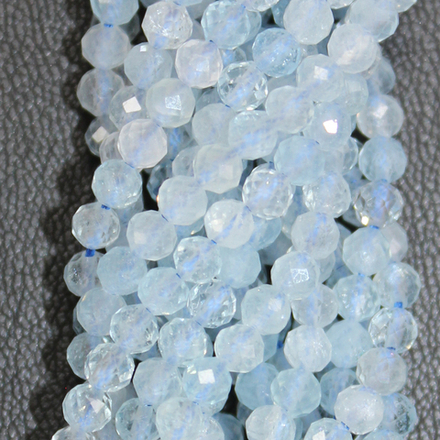 Аквамарин АА юв. огранка бусины 4мм 3мм