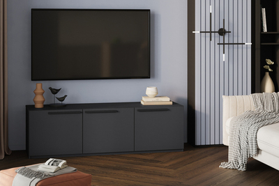 ТВ-тумба Лорена Пакс-4 Черный 0190 PE 165*44*45 см, Черный   Фиеста