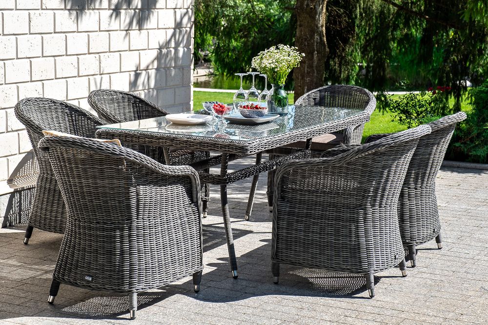 "Равенна" плетеное кресло из искусственного ротанга, цвет графит