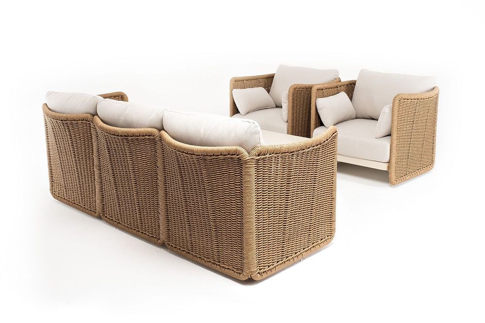 "Аликанте" лаунж-зона из искусственного ротанга, цвет соломенный