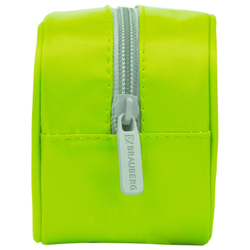 Пенал-косметичка BRAUBERG, мягкий, "KING SIZE NEON GREEN", 20х8х9 см, 229020