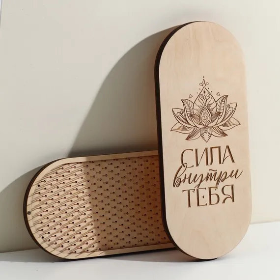 Доска для йоги &quot;Садху&quot;, лотос, с гвоздями, шаг 8 мм, 13х31 см, комплект 2 шт