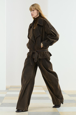 ZARA КУРТКА С ОТЛОЖНЫМ ВОРОТНИКОМ И ПОЯСОМ, КОРИЧНЕВЫЙ