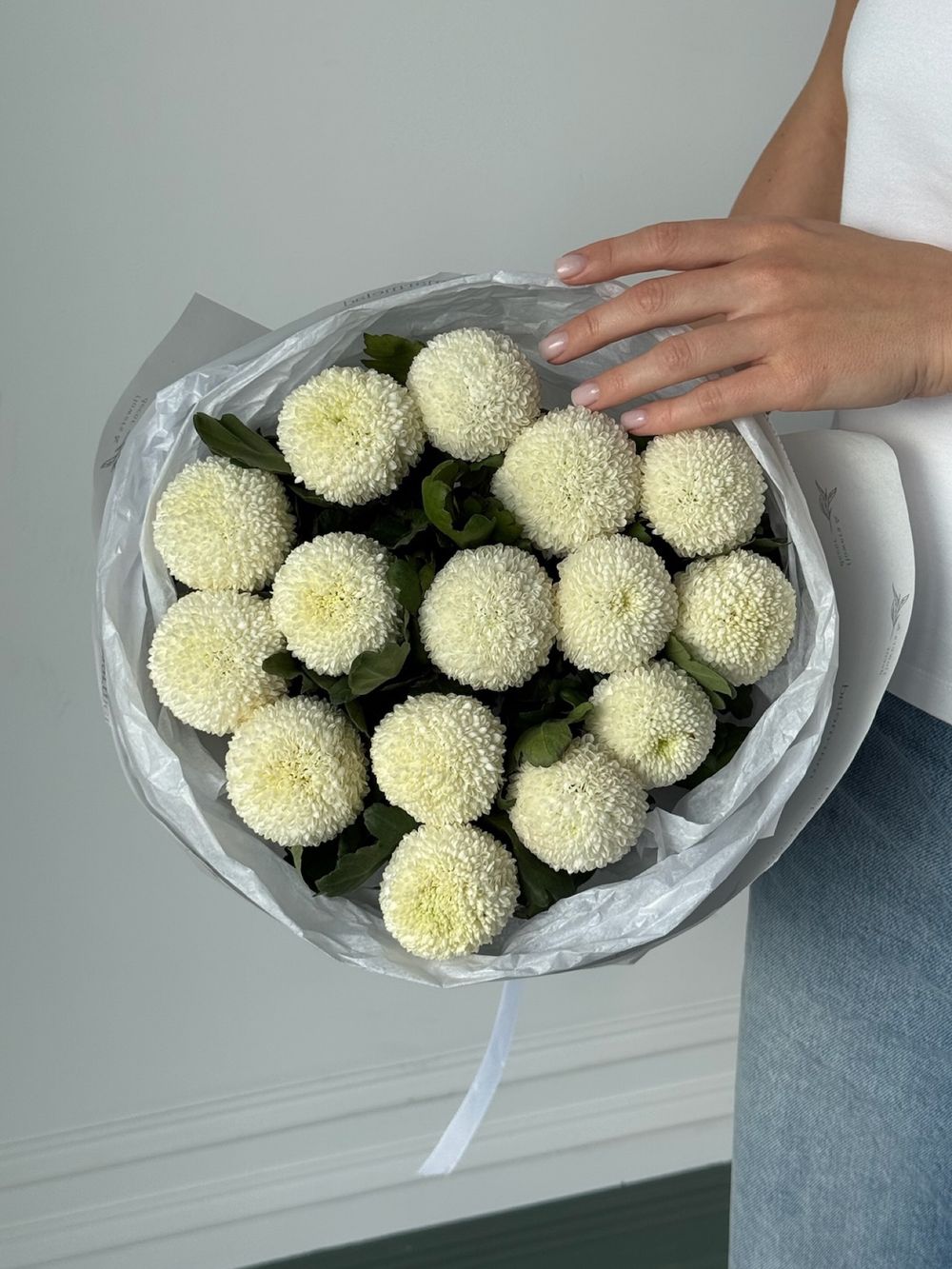 Букет моно из хризантемы 15 шт