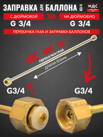 Устройство для заправки баллонов L850 мм, G3/4-G3/4; 001.050.703