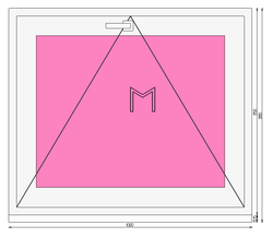 Пластиковое окно 850 х 1000 фрамуга (форточка) ТермА Эко + Москитная сетка