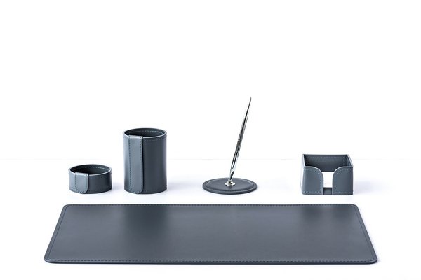 Подарочный набор из кожи цвет графит 5 предметов