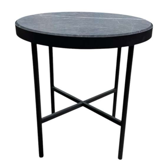 Стол журнальный МеталлАрт М011 черный мрамор/черный малый