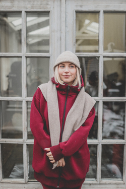 Худи на молнии с начесом, «Бордо»