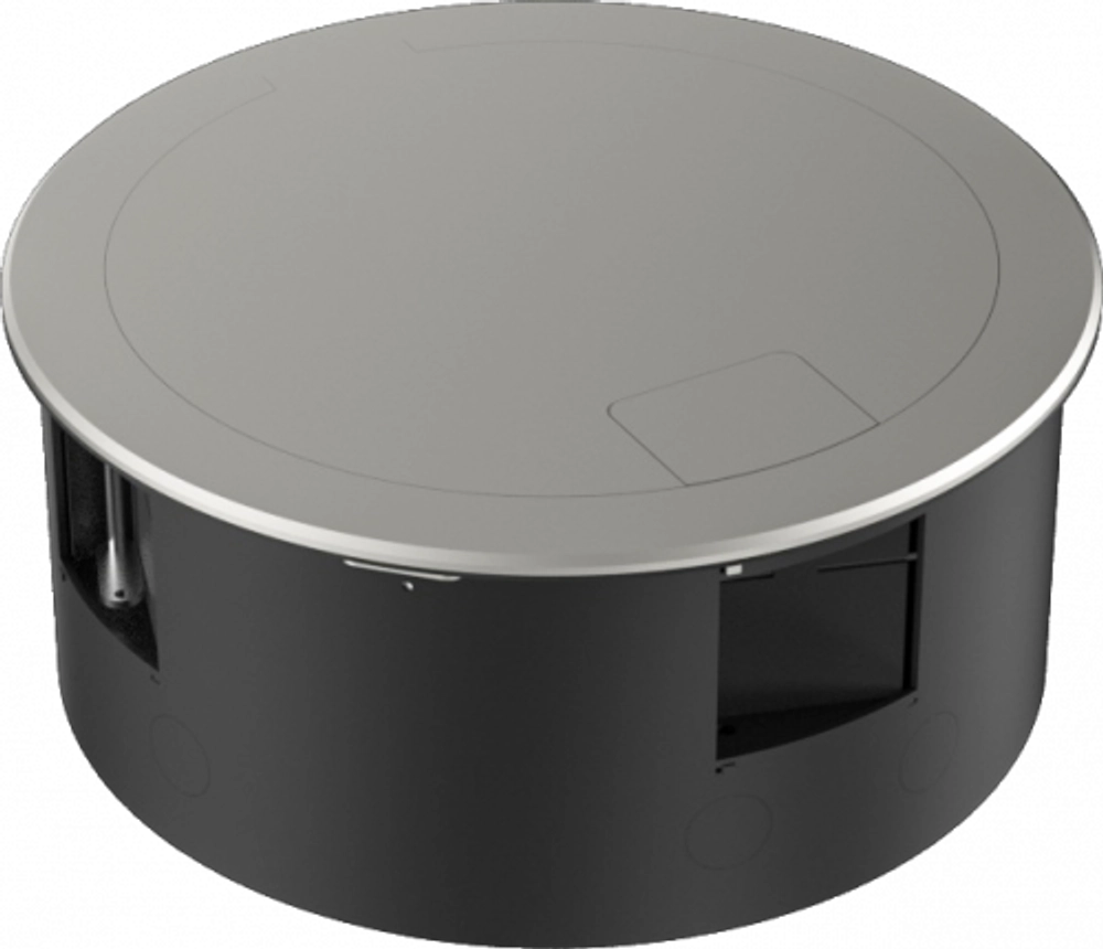 Лючок в пол 12 мод. (4 мод. 45х45 мм. + 4 мод. 22.5х45 мм.) круглый,  верт. установка,  металл