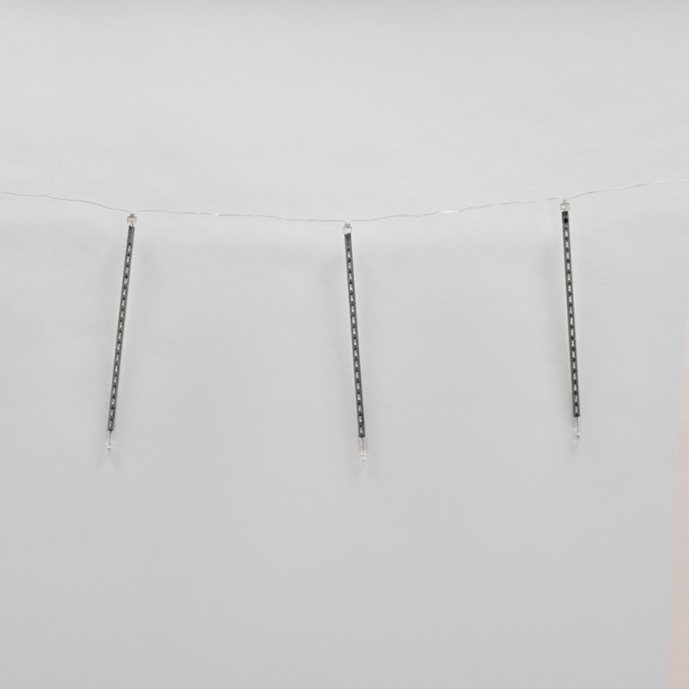 ULD-E2403-144-DTK WHITE IP44 METEOR Занавес светодиодный фигурный Падающие звезды. соединяемый. 2х0.3м. 8 подвесов. Белый свет. Провод прозрачный. TM Uniel.