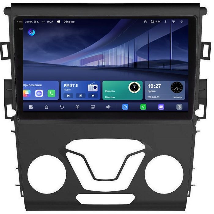 Магнитола для Ford Mondeo 5 2015-2019 (взамен 5" экрана) - Kuberg QLed+2K, Android 14, TS105, Быстрейшая, CarPlay, SIM-слот