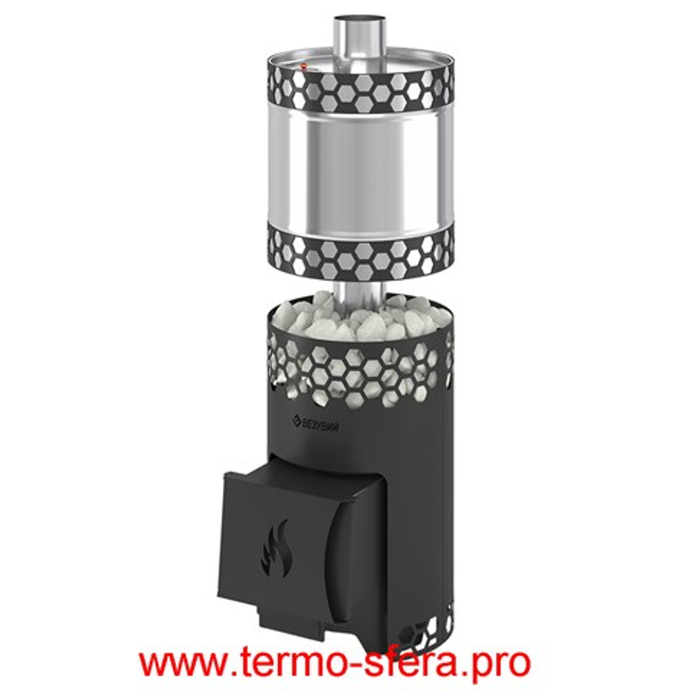 Печь для бани Везувий "Чёрная Пчёлка" с баком