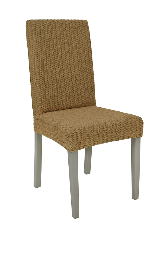 Чехол на стул без оборки Зигзаг, цвет Медовый