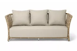 "Валенсия" диван из искусственного ротанга трехместный, цвет соломенный