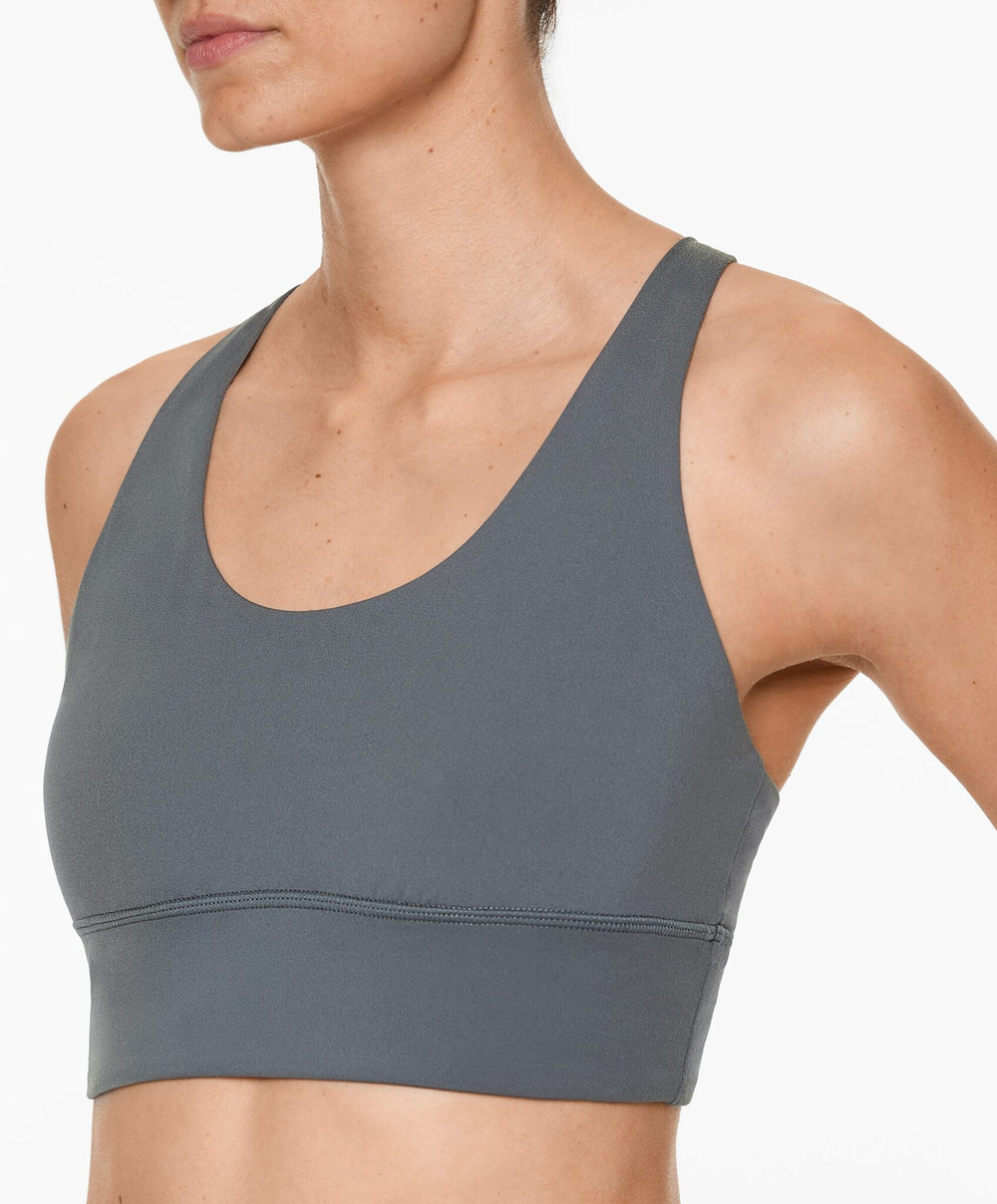 Oysho Спортивный бюстгальтер с бретелями на спине, стальной