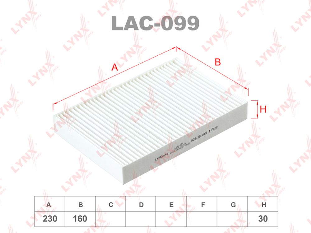 LAC-099  LYNX   CU2945 Фильтр салонный