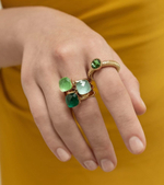 Кольцо Qudo FIRENZE 19 (G) Peridot 107001/40-4516 19 размер 19