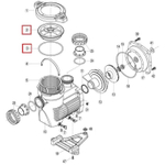 Крышка префильтра с уплотнительным кольцом для насосов Hayward K-FLO (RPUM0002.10R)