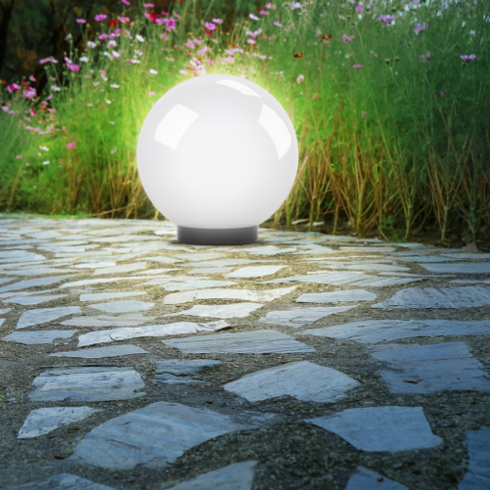 Садово-парковый светильник ЭРА НТУ 01-100-351 шар опаловый на опору / кронштейн IP44 Е27 max100Вт d350mm