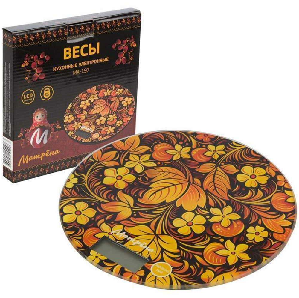 Весы Матрёна МА-197 "хохлома" кухонные