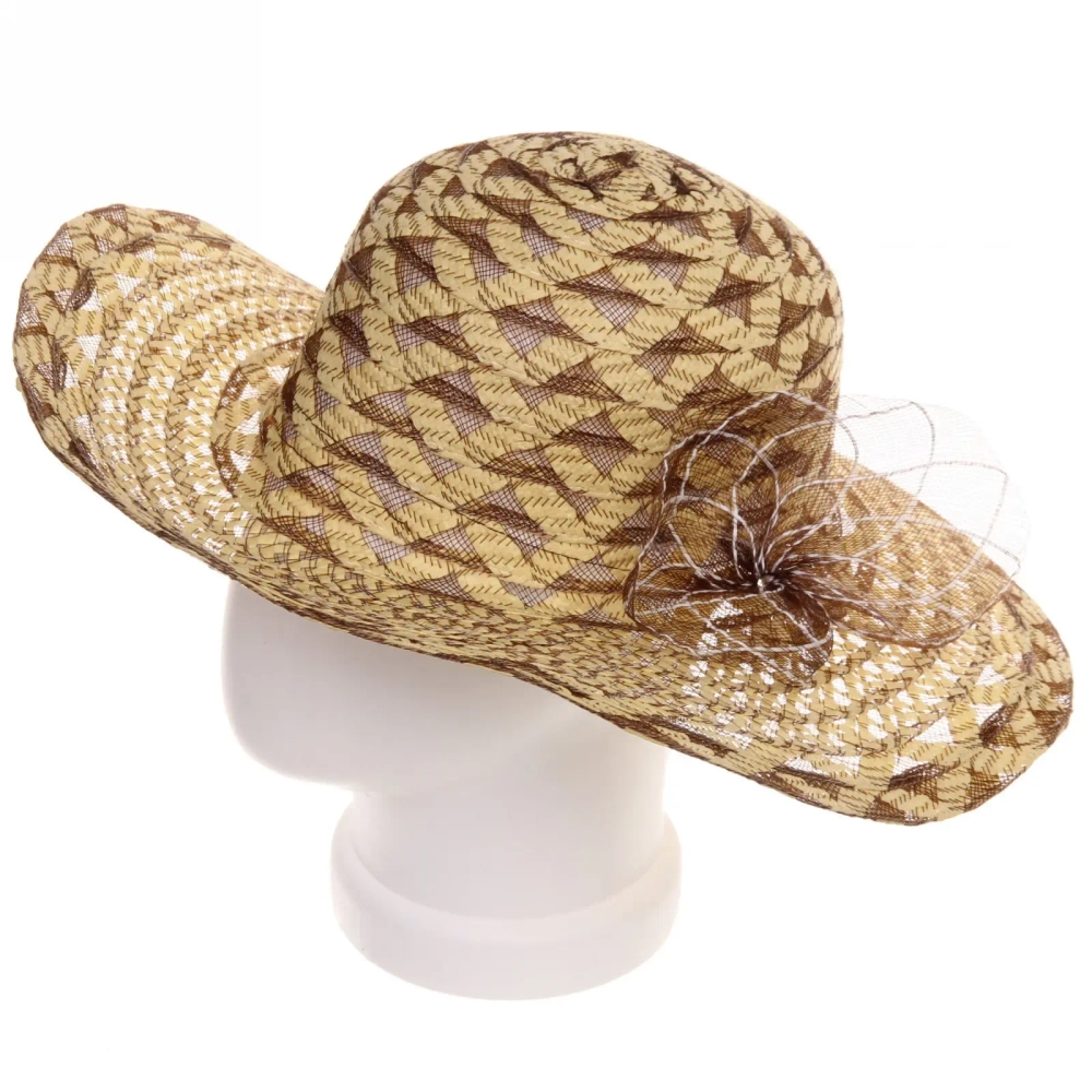 Шляпа женская с широкими полями «TiraMiSu- Лорен», микс 4 цвета, р58, ширина полей 9 см