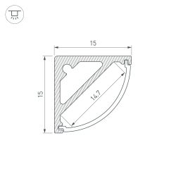 Профиль SL-KANT-H15-3000 ANOD (Arlight, Алюминий) 036043