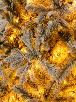 Заснеженная ель с гирляндой «Барокко» теплый свет (Литая+пвх) 240 см / 2,4 м