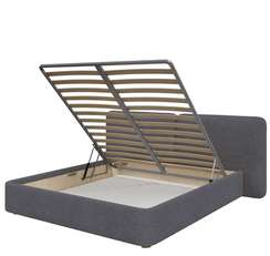 Кровать двуспальная Hub Soft 200 см (серый, букле)