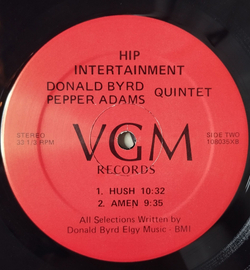 Винтажная виниловая пластинка LP Donald Byrd Pepper Adams Quintet Jorgie Hip Intertainment Volume One (USA 1981)