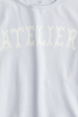 H&M Футболка с принтом, светло-голубой