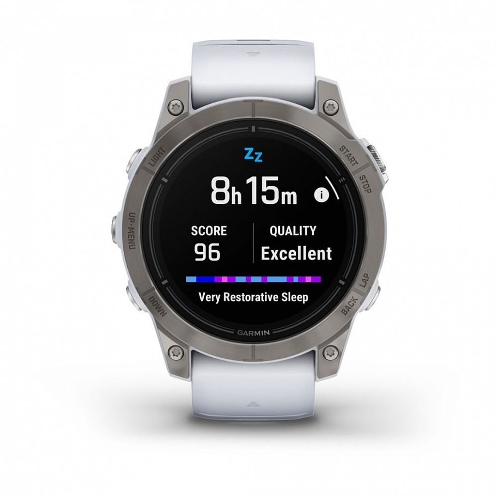 Смарт часы Garmin Epix Pro (Gen 2) Sapphire Edition 47 мм, титановый, белый DLC, белый ремешок