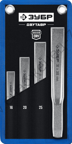 ЗУБР 4 шт, Набор слесарных зубил по металлу, Профессионал (2104-H4)