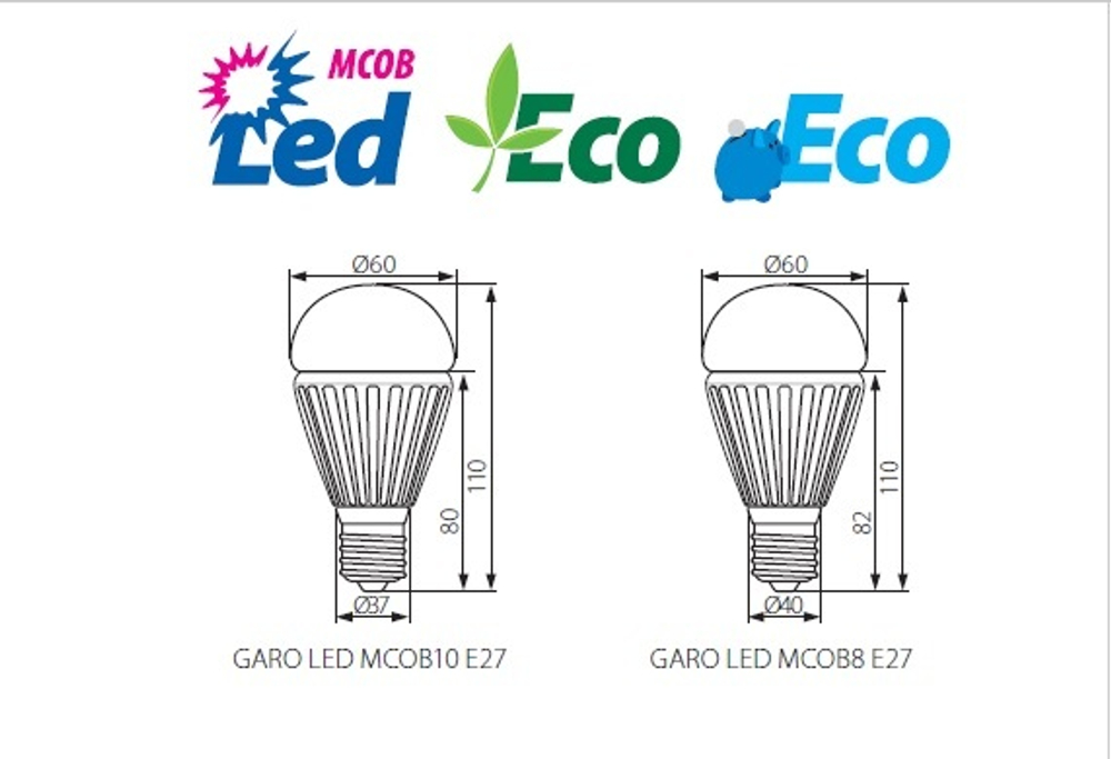Е27 лампа светодиодная KANLUX GARO LED MCOB 8W 3000K WW