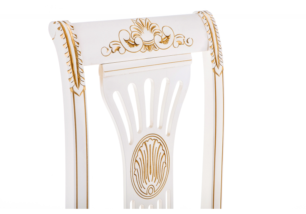 Стул деревянный Woodville Roy W/З молочный с патиной