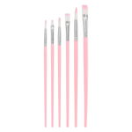 Кисть для рисования Basir художественная, нейлон, круглые и плоские, № 2,4,6,8,10,12, набор из 6 шт