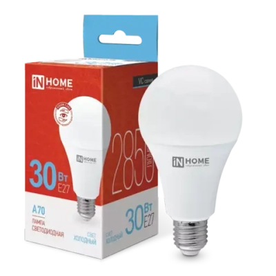 Лампа светодиодная LED-A70-VC 30Вт 230В Е27 6500К  ХОЛОДНЫЙ 2850Лм IN HOME