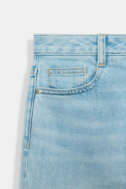 ZARA ДЖИНСЫ Z1975 RELAXED FIT СО СРЕДНЕЙ ПОСАДКОЙ И ОТВОРОТАМИ. ГОЛУБОЙ