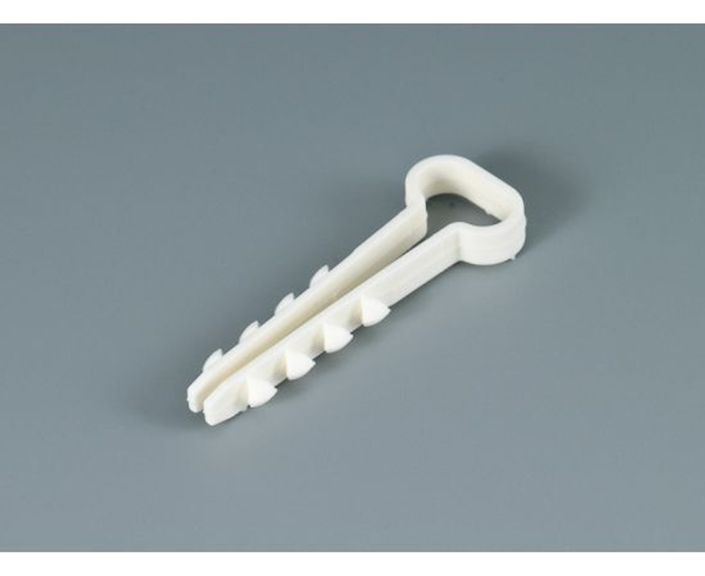 Дюбель-хомут для плоского кабеля 5-10мм нейлон белый (уп.100шт)